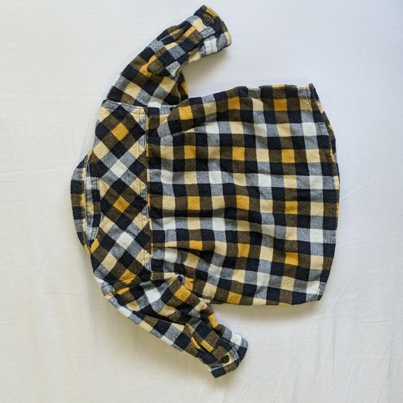 anko plaid flannel collared button down shirt 0-3 months baby boy - Picture 6 of 6